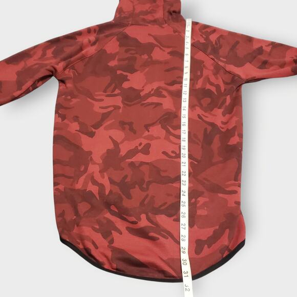 YoungLA Mens Red Camouflage Full Zip Up Hoodie Sz Small Streetwear Activewear - Picture 10 of 10